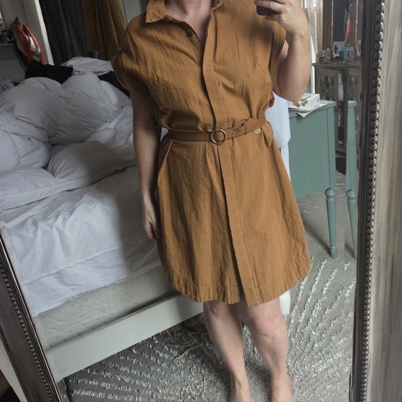 Anthropologie Maeve Brown Button Down Dress - Picture 5 of 16
